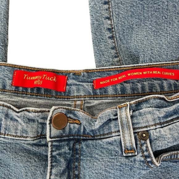 NYDJ Tummy Tuck Size 12 Medium Wash *Belt Loop Rip* Boot Cut Stretchy - Picture 2 of 9